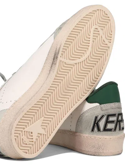 Golden Goose White Cow Leather Vamp Sneakers With Unique Used And Dirty Effect