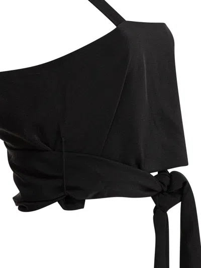 Chloé Cropped Tank Top With Ribbons In Black