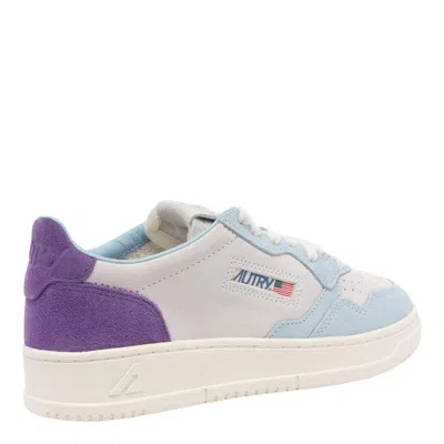 Autry Medalist Low Tricolor Suede Sneakers Patridge And Mauve Color