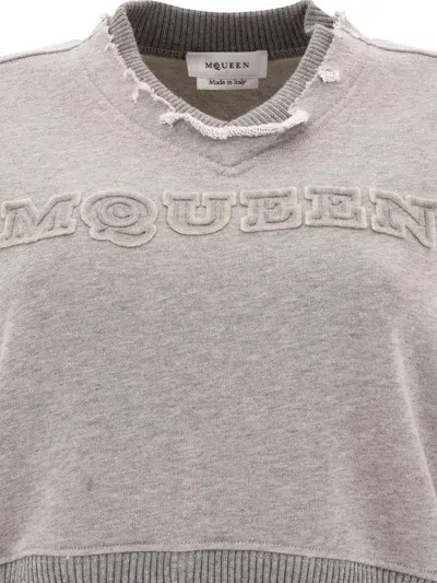 Alexander Mcqueen Cropped Sweatshirt With  Logo