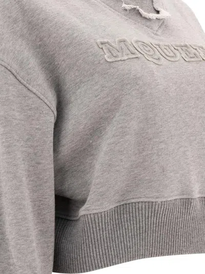 Alexander Mcqueen Cropped Sweatshirt With  Logo