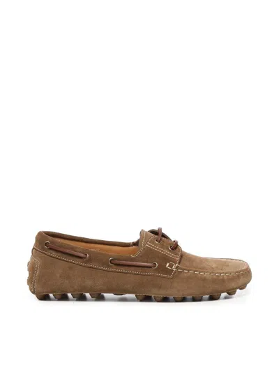 Tod's Light Walnut Leather Driving Moccasin Made In Italy Men
