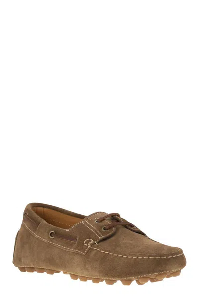 Tod's Light Walnut Leather Driving Moccasin Made In Italy Men