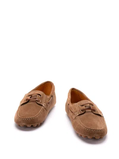 Tod's Light Walnut Leather Driving Moccasin Made In Italy Men