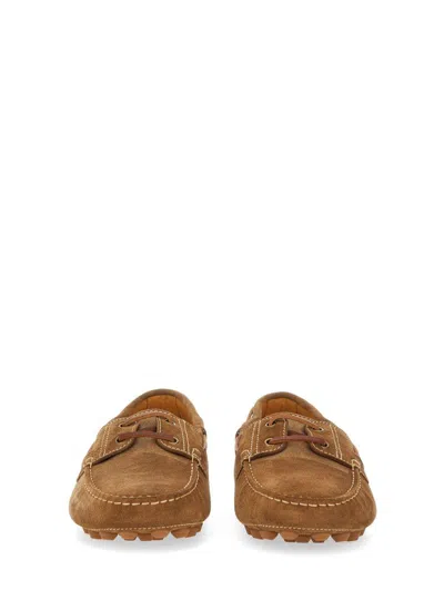 Tod's Light Walnut Leather Driving Moccasin Made In Italy Men