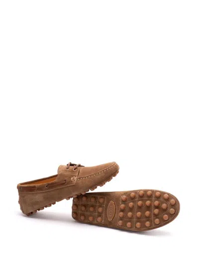 Tod's Light Walnut Leather Driving Moccasin Made In Italy Men