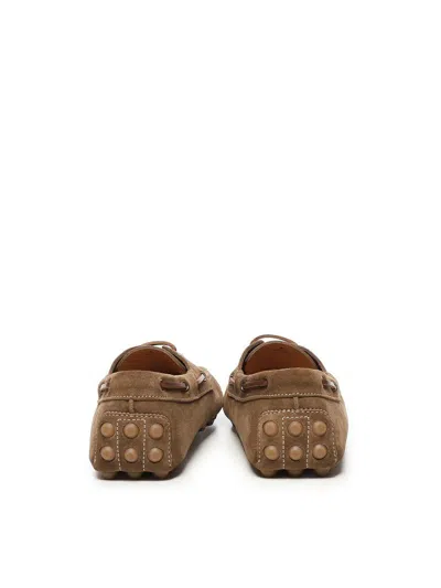 Tod's Light Walnut Leather Driving Moccasin Made In Italy Men