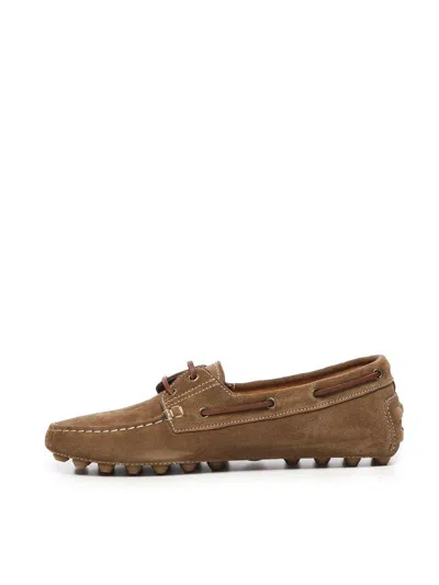 Tod's Light Walnut Leather Driving Moccasin Made In Italy Men