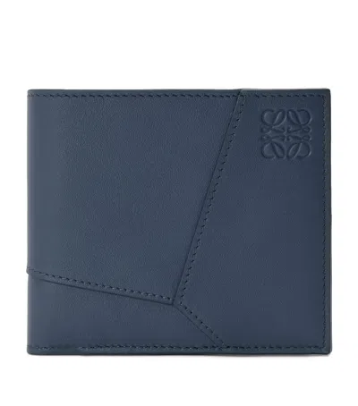 Loewe Leather Puzzle Edge Wallet In Blue