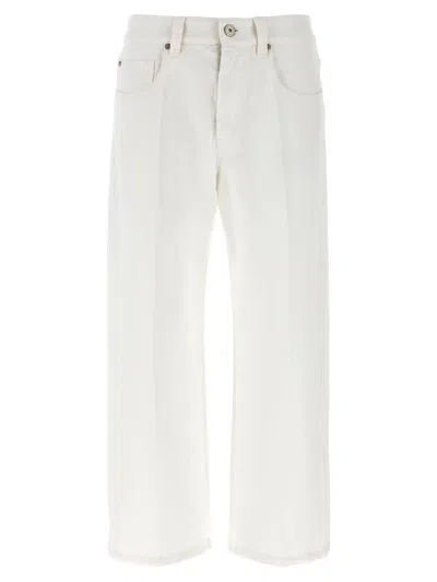 Brunello Cucinelli Contemporary Square Jeans White In White