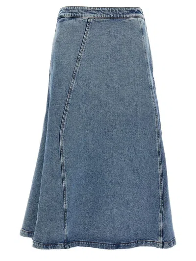 Fabiana Filippi A-line Silhouette Denim Skirt With Seam Detailing In Blue