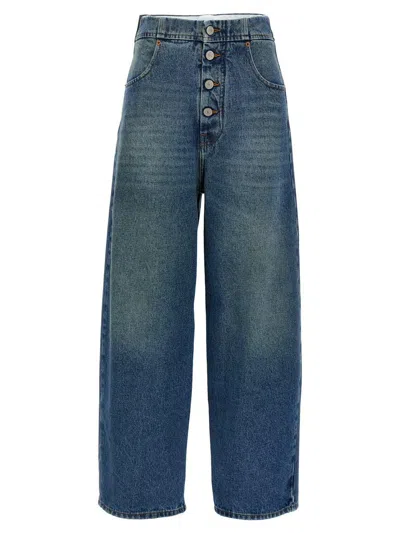 Mm6 Maison Margiela Mm6 By Maison Margiela High-waisted Denim Jeans With Wide Leg In Blue