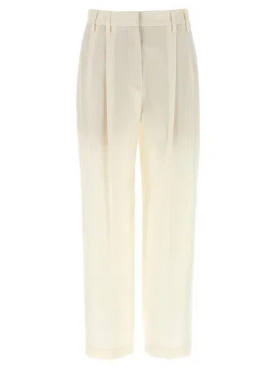 Brunello Cucinelli Trousers With Pleats And Pockets In White