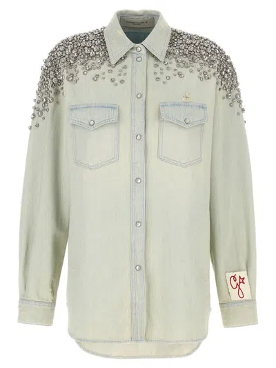 Golden Goose Becca Shirt And Blouse Light Blue In Blue