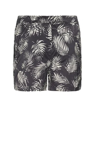 Onia Charles Straight-leg Mid-length Printed Swim Shorts In Black
