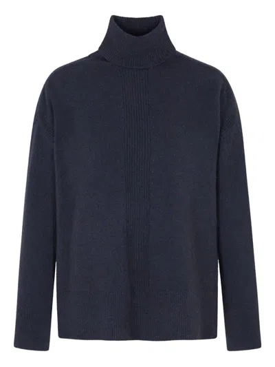 Emporio Armani Wool Turtle-neck Sweater In Blue