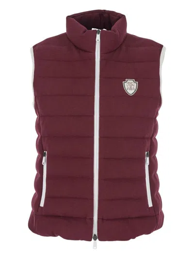 Brunello Cucinelli Logo Quilted High Collar Sleeveless Jacket