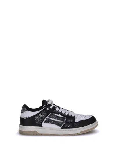 Amiri Skel Top Black Low Top Sneakers With Logo Patch On The Tongue And Logo Lettering On The Heel In Leat