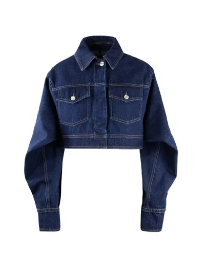 Sportmax Long Sleeve Denim Jacket In Blue