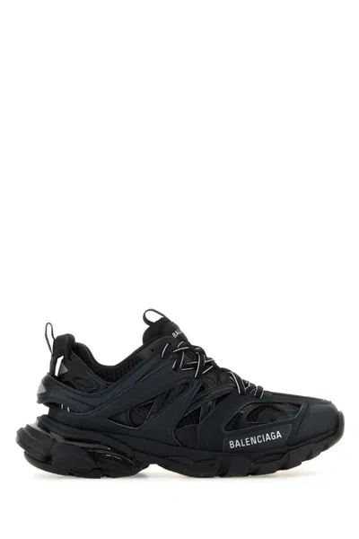Balenciaga Women Black Mesh And Rubber Track Sneakers In Black