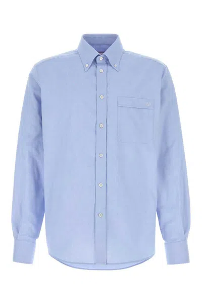 Valentino Camicia Maniche Lunghe Celeste In Blue