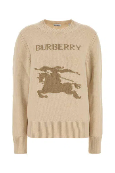 Burberry Beige Wool Sweater In Pink