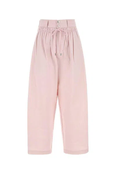 Isabel Marant High Waist Cotton Pant With Elastic Waistband