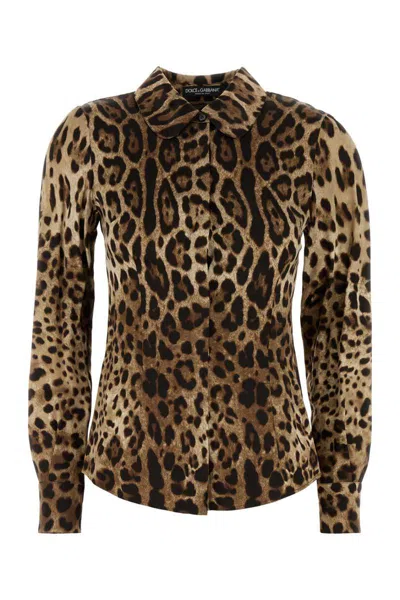 Dolce & Gabbana Leopard-print Silk Shirt In Animal Print