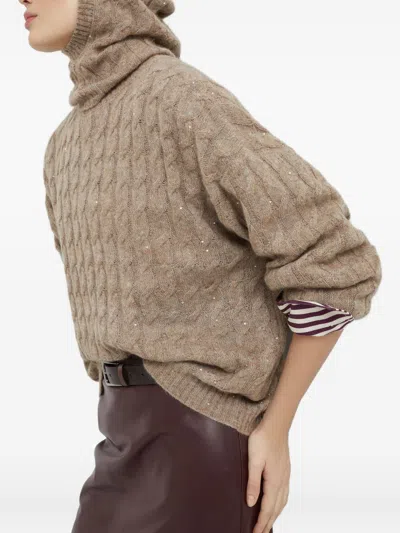 Brunello Cucinelli Dazzling Cable Sweatshirt