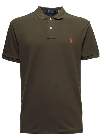 Polo Ralph Lauren Green Polo Shirt With Pony Embroidery On The Front In Cotton Piquet Man In Green