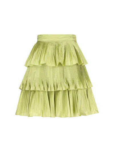 Valentino Green Taffet Skirt In Green