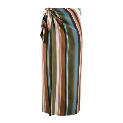 Max Mara Patterned Crepe De Chine Pareo Skirt