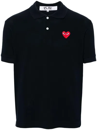 Comme Des Garçons Play Polo Shirt With Ribbed Collar And Straight Hem