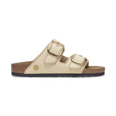 Birkenstock Arizona Hammered Big Buckle Slide Sandal In Neutral