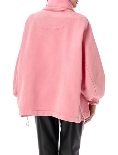 Attico Oversized Cotton Hooded Anorak In Pink