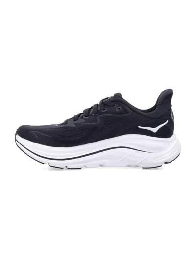 Hoka Clifton 10 Rubber-trimmed Jacquard-mesh Sneakers In Black