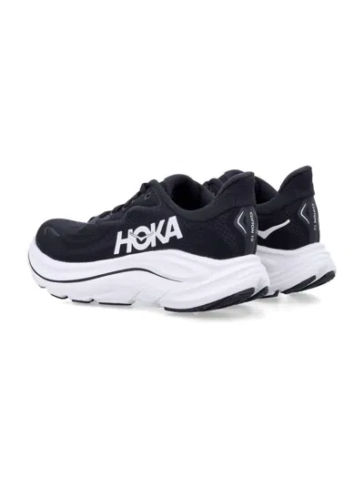 Hoka Clifton 10 Rubber-trimmed Jacquard-mesh Sneakers In Black