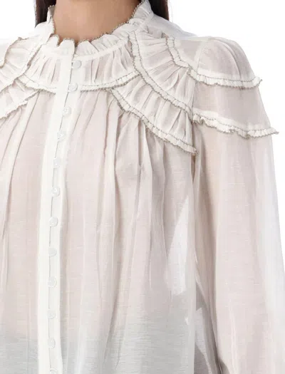 Isabel Marant Étoile Marant Etoile Women Christa Biologic Cotton And Viscose Shirt In White