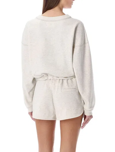 Isabel Marant Étoile Milla Logo-embroidered Sweatshirt In White