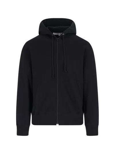 Comme Des Garçons Play Hooded Sweatshirt With Drawstring And Pockets In Black