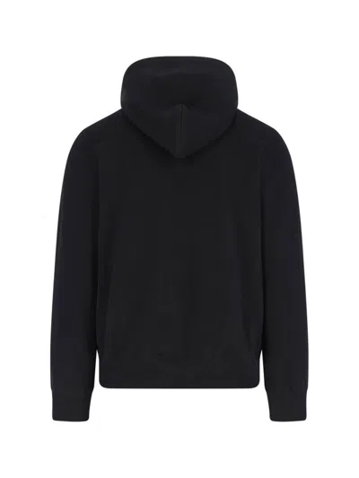 Comme Des Garçons Play Hooded Sweatshirt With Drawstring And Pockets In Black