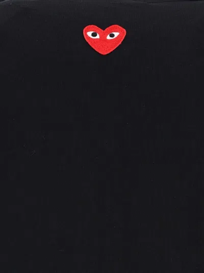 Comme Des Garçons Play Hooded Sweatshirt With Drawstring And Pockets In Black