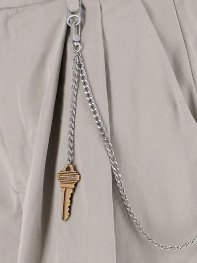 Alexander Wang Pleated Chain-embellished Shorts In Neutral