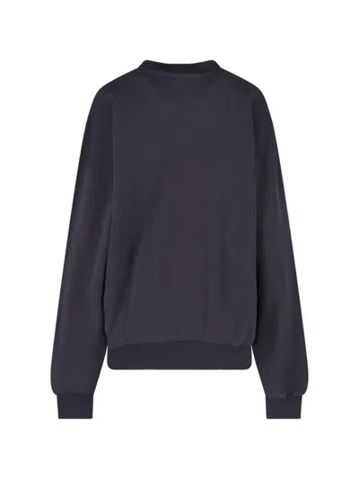 Anine Bing Miles Relaxed-fit Oversized Cotton Sweatshirt With Contrasting Logo In Black