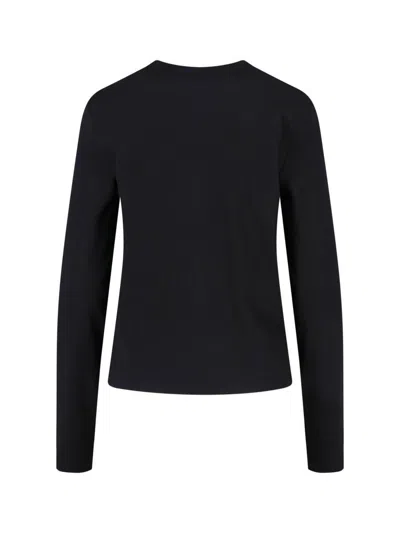 Anine Bing Striped Long Sleeve Tshirt In Black