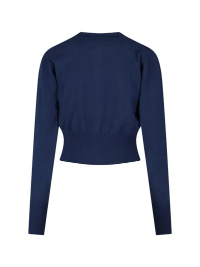 Vivienne Westwood Ribbed Crewneck Knitwear With Cuffs And Hem In Blue
