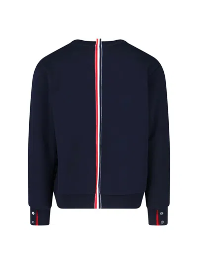 Thom Browne Logo Ribbon Sweatshirt In Blue