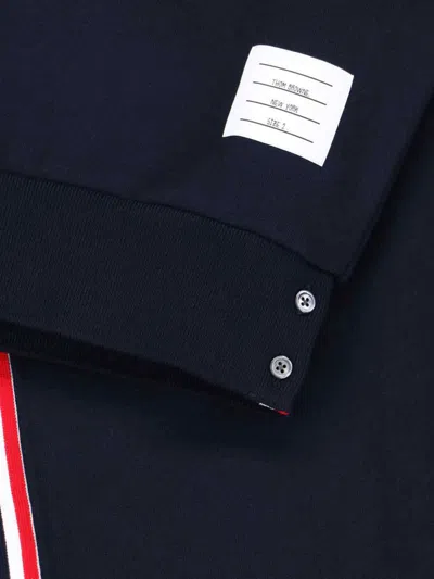Thom Browne Logo Ribbon Sweatshirt In Blue