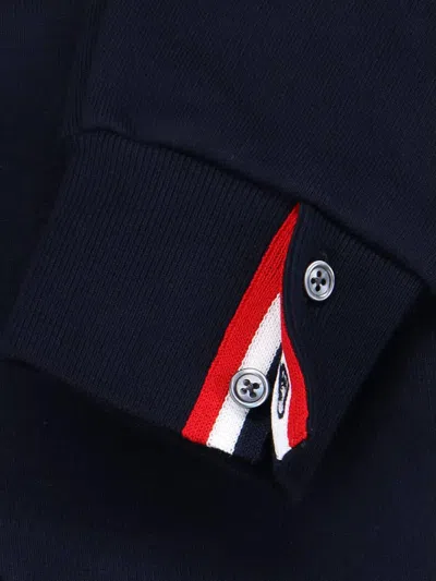 Thom Browne Logo Ribbon Sweatshirt In Blue