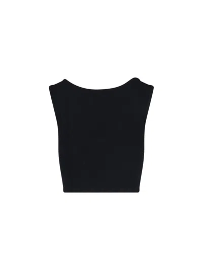 Vivienne Westwood Black Top With Embroidered Logo In Black